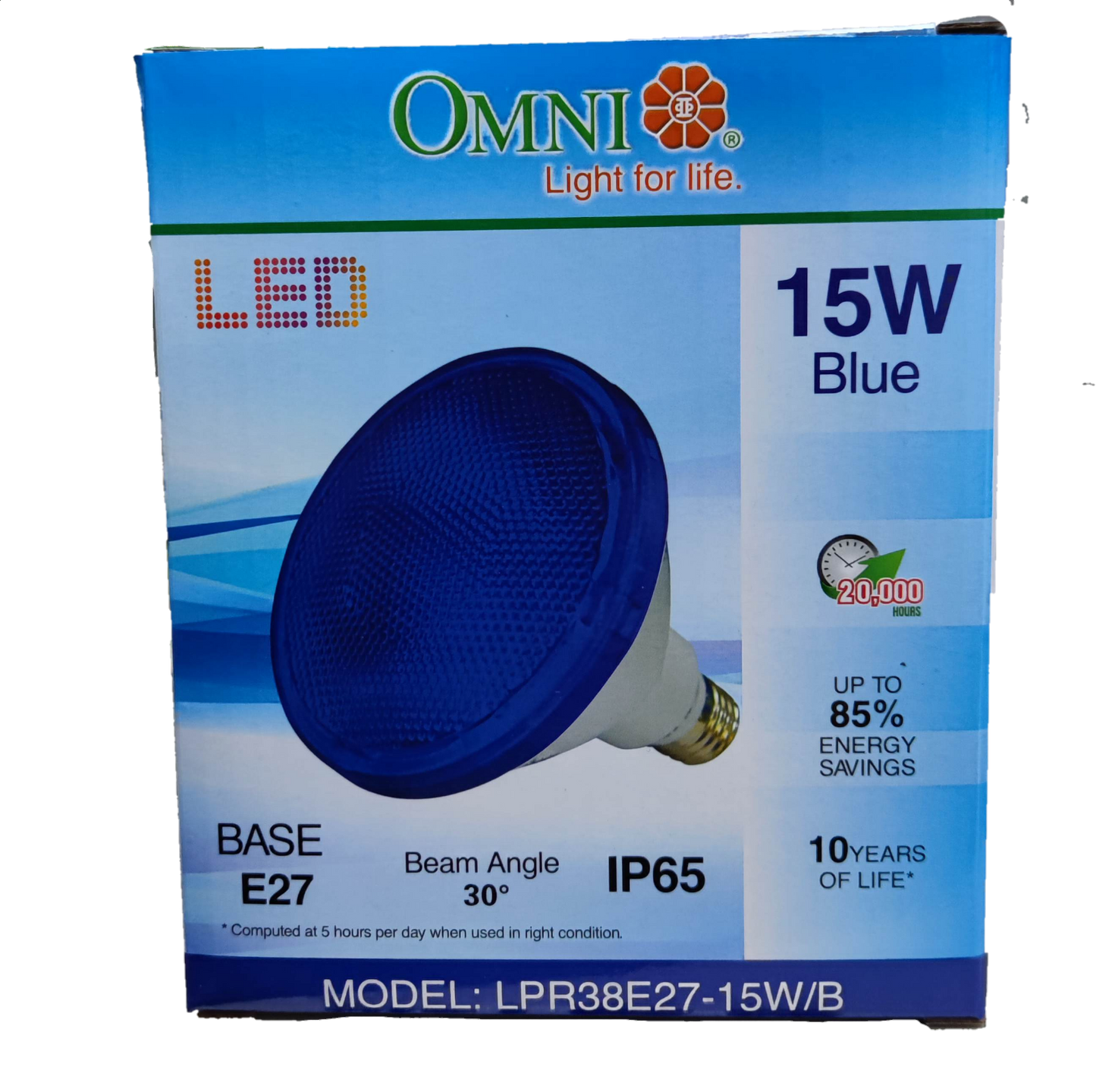 Omni 15W PAR 38 E27 220V Blue LPR38E27-15W/B, LED PAR 38 15W E27 220V Blue
