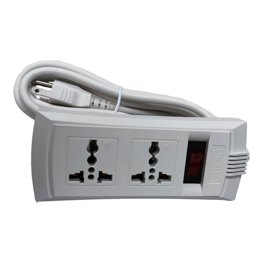 Omni 2 Gang Extension Cord Universal 6 Feet with Single Switch, Power Strip 2 Socket with Single Switch 10A 220V 1.83 Meters WEU-102-PK