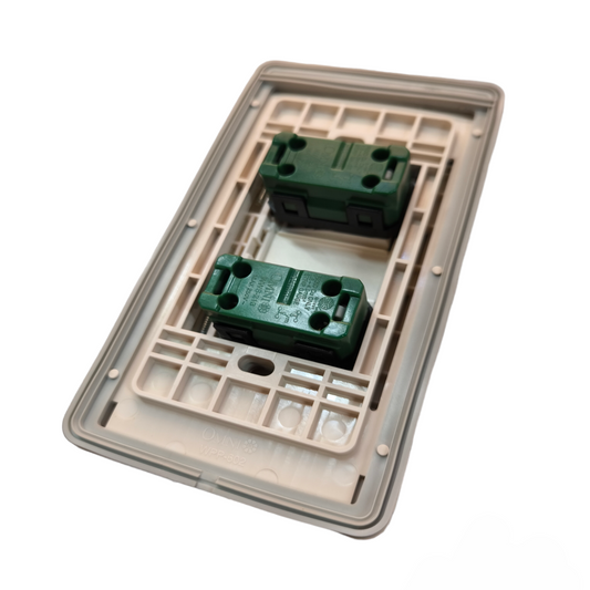 Omni Weatherproof 2 Gang 1 Way Switch Wide Series with Stainless Plate Cover WPP-602+WWP-112S+(WWS-213x2)