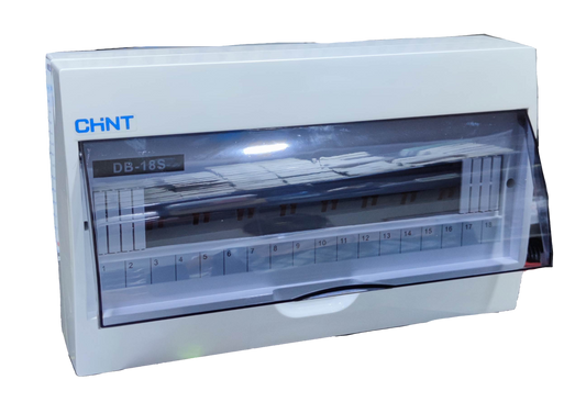 Chint 18 Ways Surface or Flush Type Distribution Box for Miniature Circuit Breaker with Bus Bar 18 Way Surface or Flush Type Panel Box