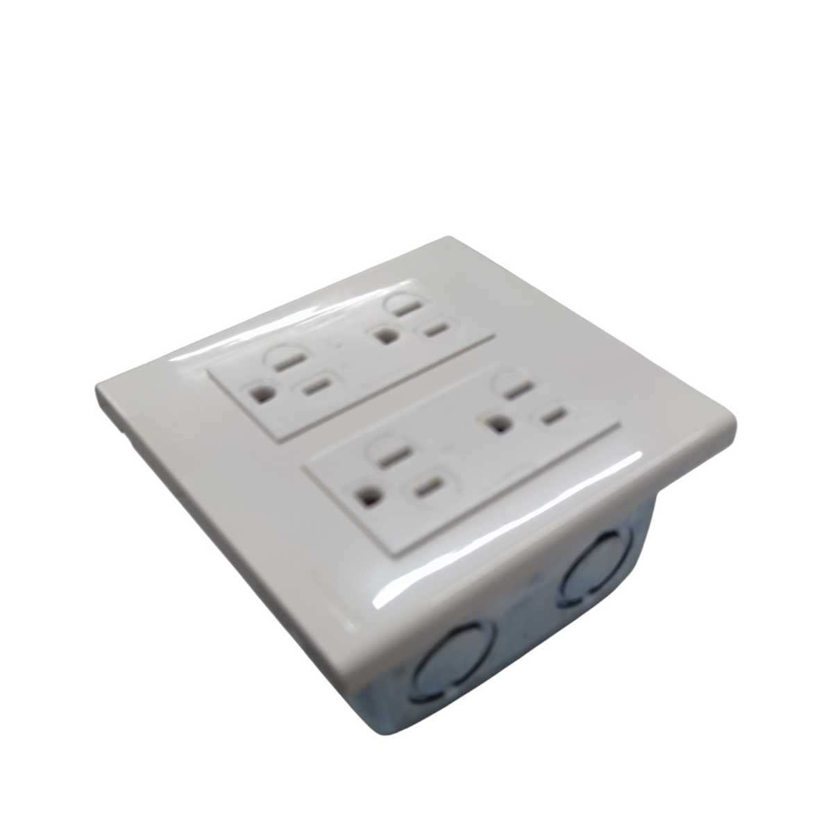 Panasonic 4 Gang Flat Pin Outlet with Ground 16A 220V WEG6806+(2XWEG1512-5)+Utility Box