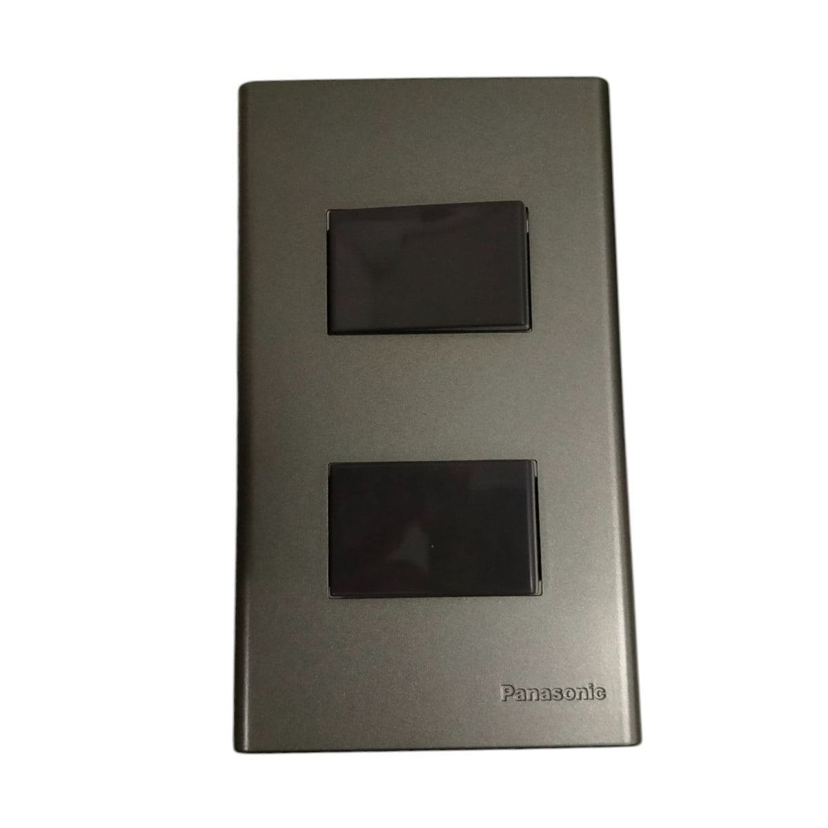 Panasonic 2 Gang 3 Way Switch 16A 250V with Plate Cover Metallic Gray WEG6802MH-1/2XWEG5002HK-5