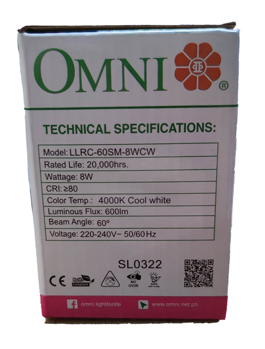 Omni 8W LED Downlight Square Movable Downlight Cool White 4000K 220V