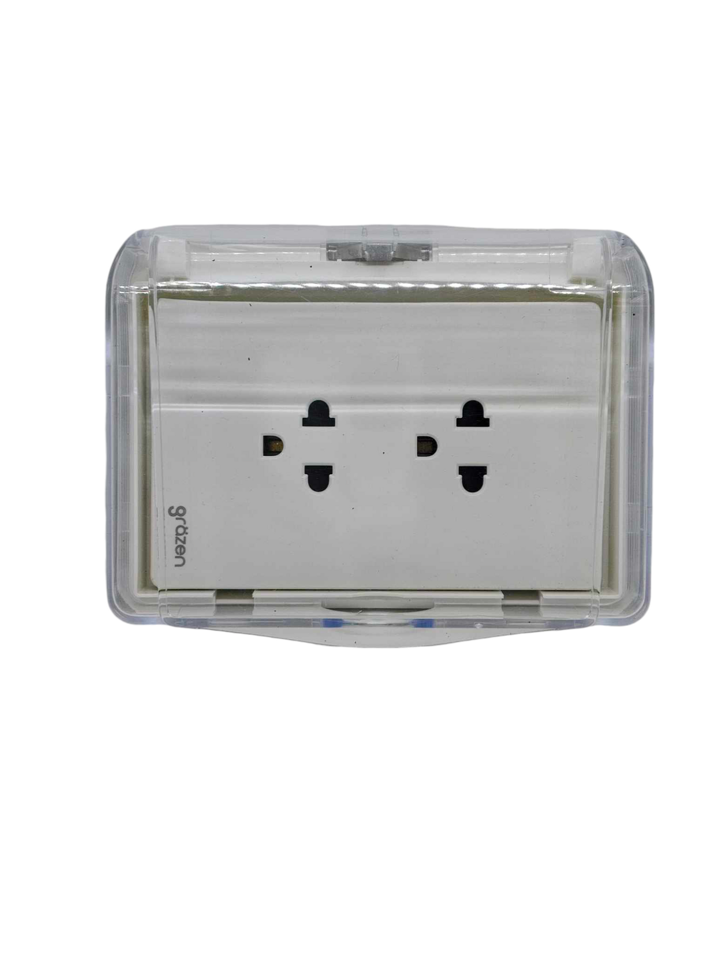 Grazen Weatherproof Plate Cover with Duplex Universal Outlet with Ground 16A 220V 16A 220V WC-019-W+GW-010