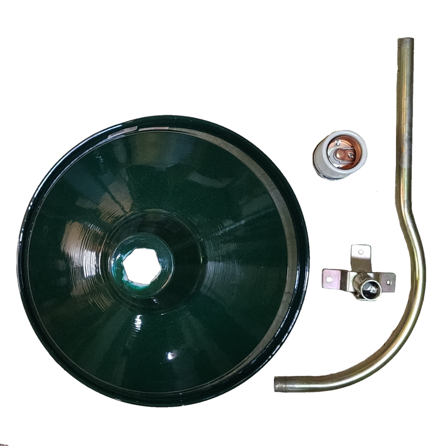 Lamp Cover 14" Deep Type with E40 Socket Arm and Claw Foot AMCO, Sombrero Green 14" Lamp Cover with E40 Socket Arm and Claw Foot, Lamp Reflector Deep Type 14 Inches ( AMCO) with E40 Socket Arm and Claw Foot