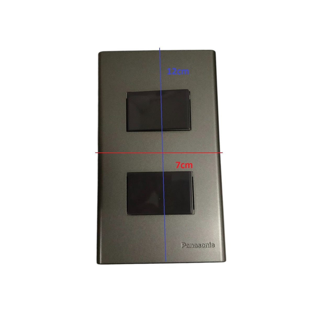 Panasonic 2 Gang 3 Way Switch 16A 250V with Plate Cover Metallic Gray WEG6802MH-1/2XWEG5002HK-5