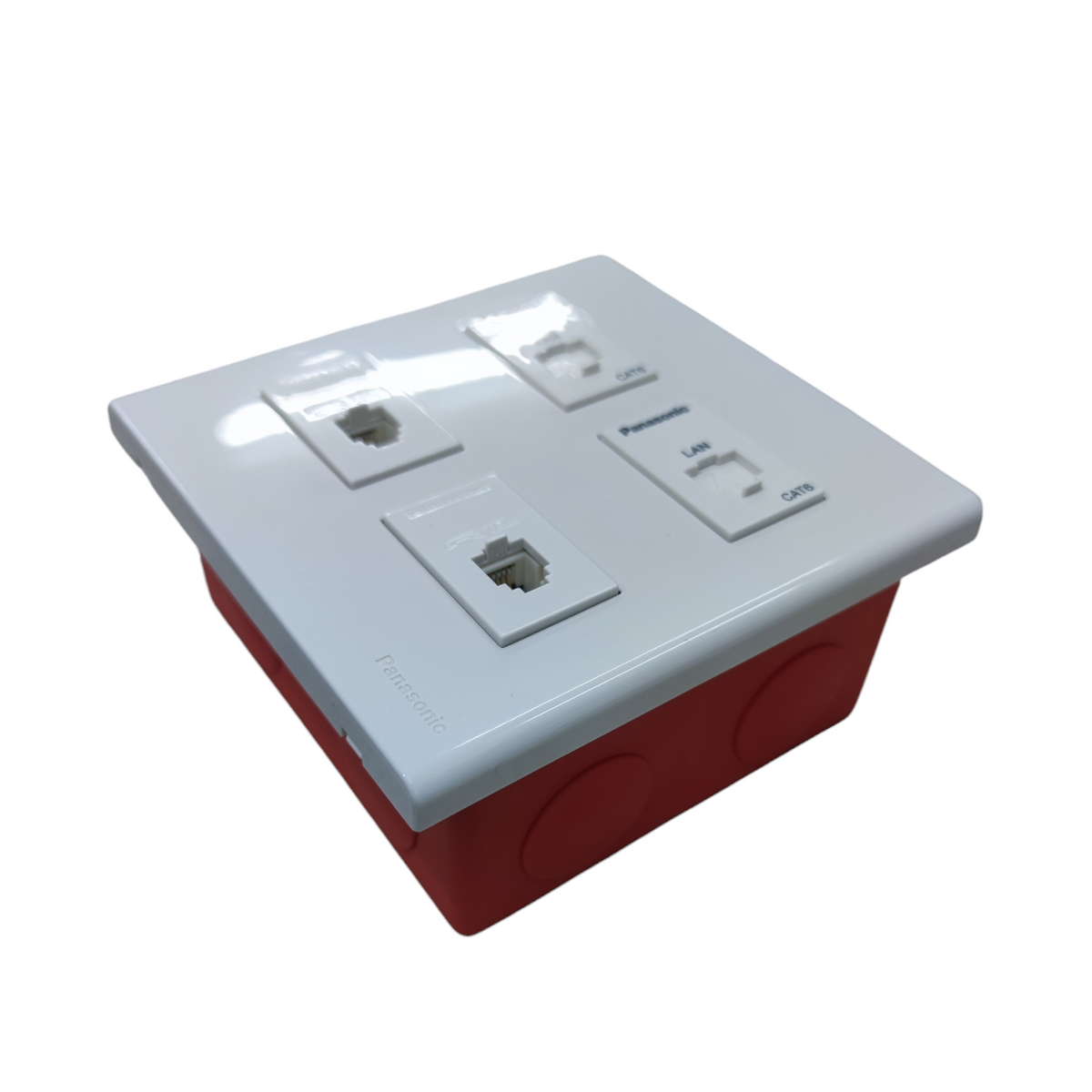 Panasonic 2 Gang CAT6 with 2 Gang Telephone Outlet Data with Voice and Utility Box WEG6804+(2XWEG24886)+(2XWEG2164)+Utility Box