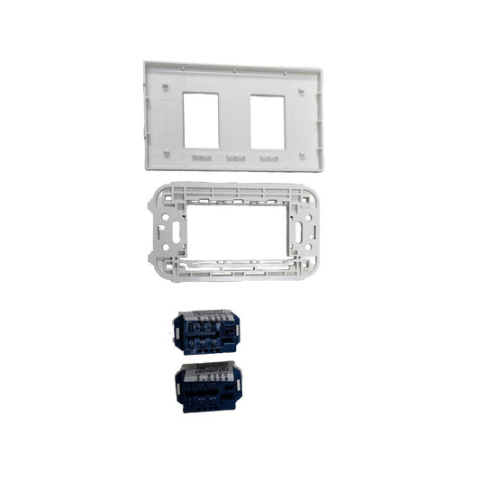 Panasonic 2 Gang Telephone Outlet with Plate, 2 Gang Voice Outlet with Plate WEG2164 x 2PCS / WEG6802W-1