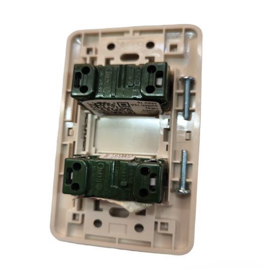 Omni 2 Gang 1 Way Switch 16A 250V with Plate Cover WEP-102+(WES-213x2)