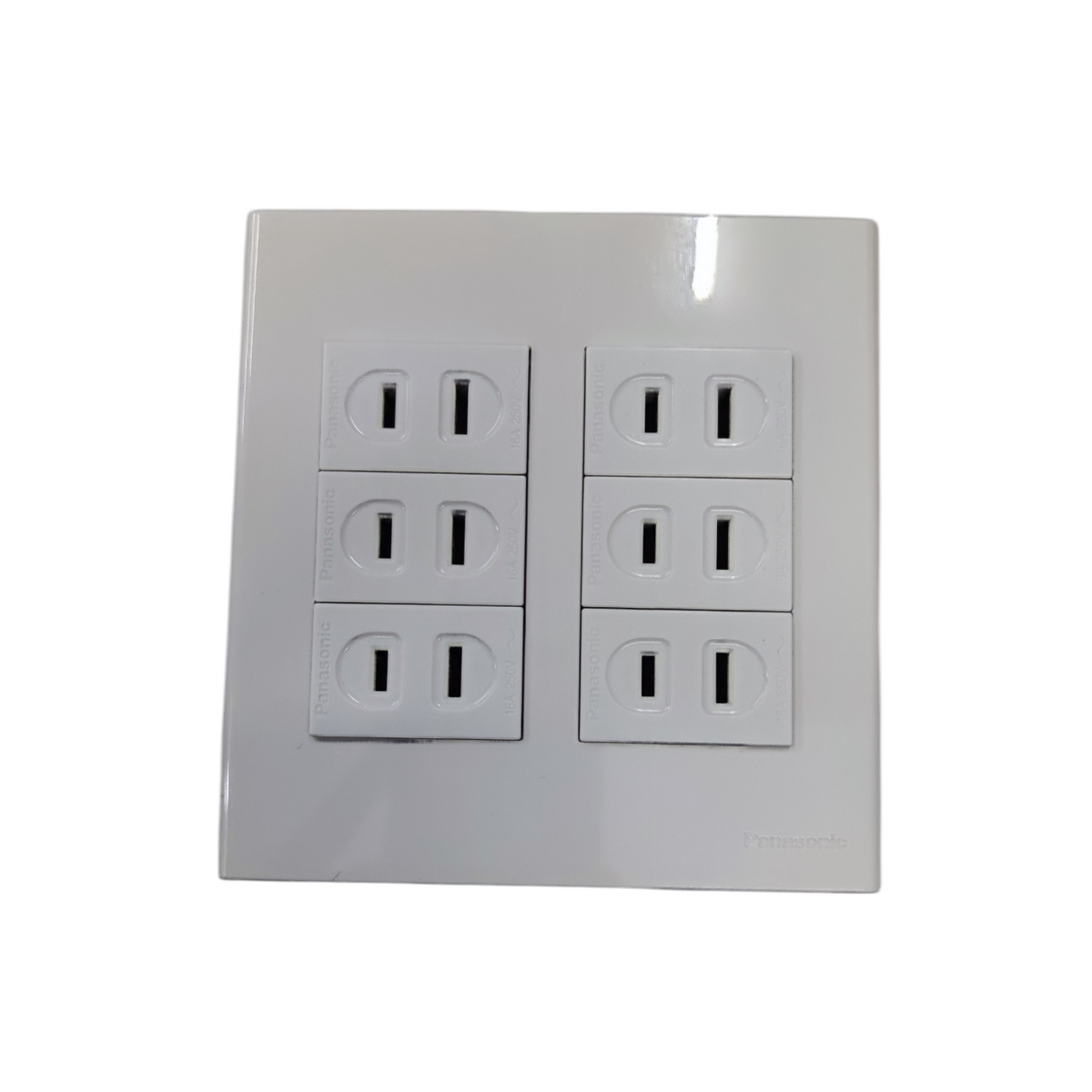 Panasonic 6 Gang Flat Pin Outlet 16A 250V with Utility Box (WEG6806+(6XWEG1001-5)+Utility Box