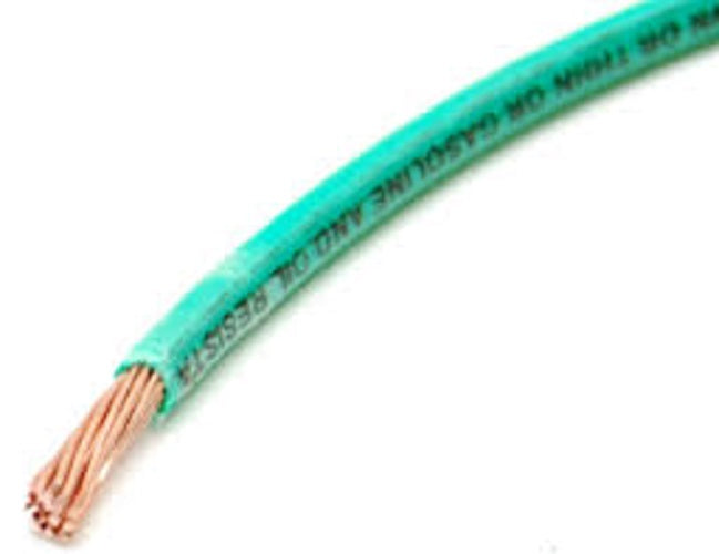Phelps Dodge 5.5mm Stranded wire Green with copper strands exposed at one end