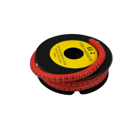 500pcs Cable Marker Red - 6 on a reel for organized cable management in various settings