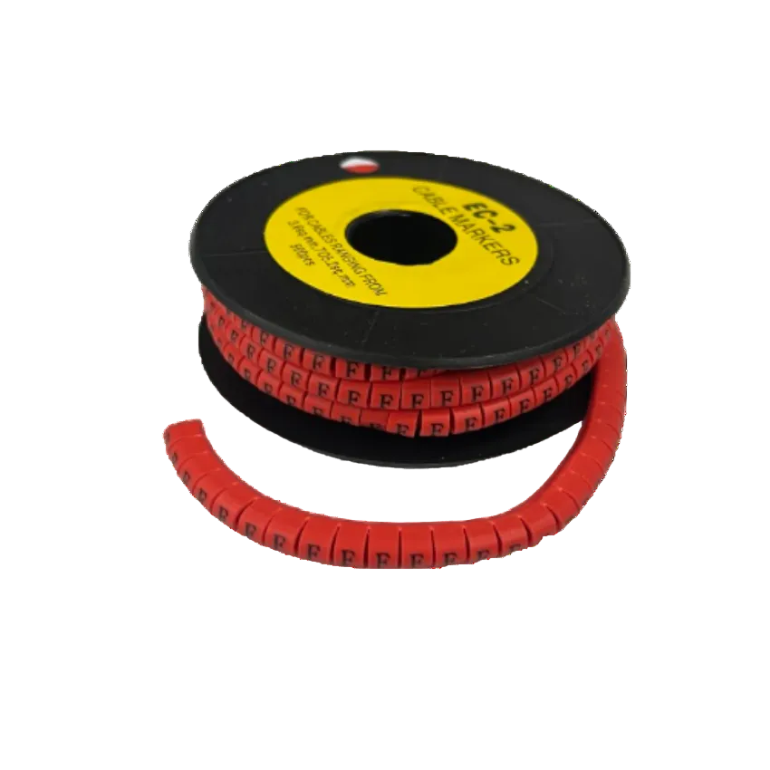 500pcs Cable Marker Red - F on a spool for organized cable management and labeling