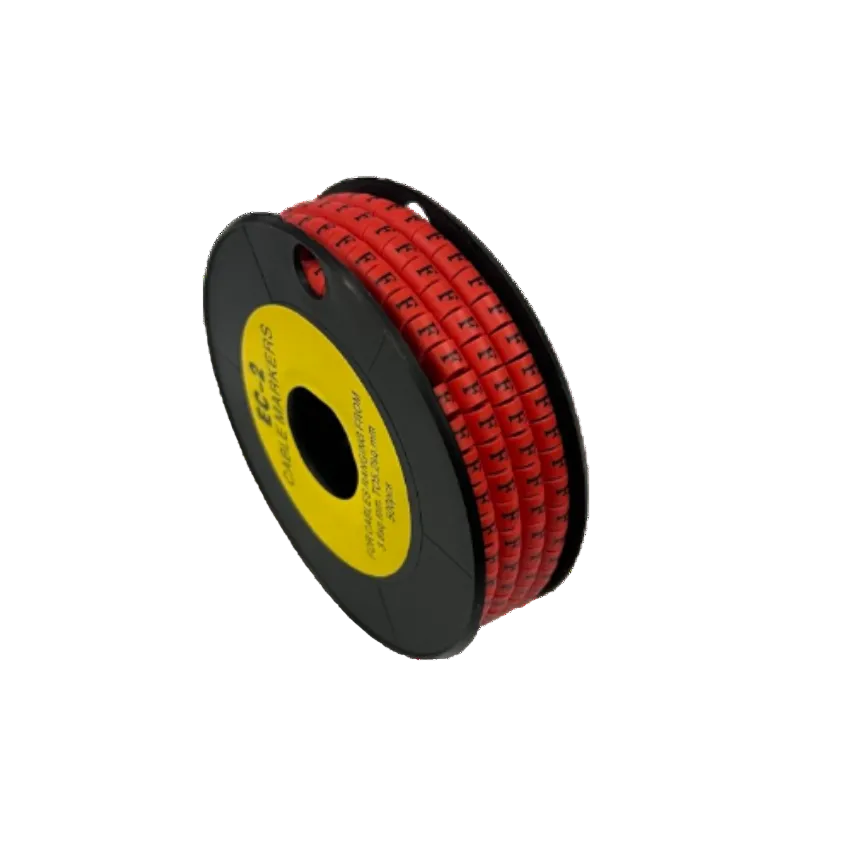 500pcs Cable Marker Red - F on a spool for organizing and labeling cables in various settings