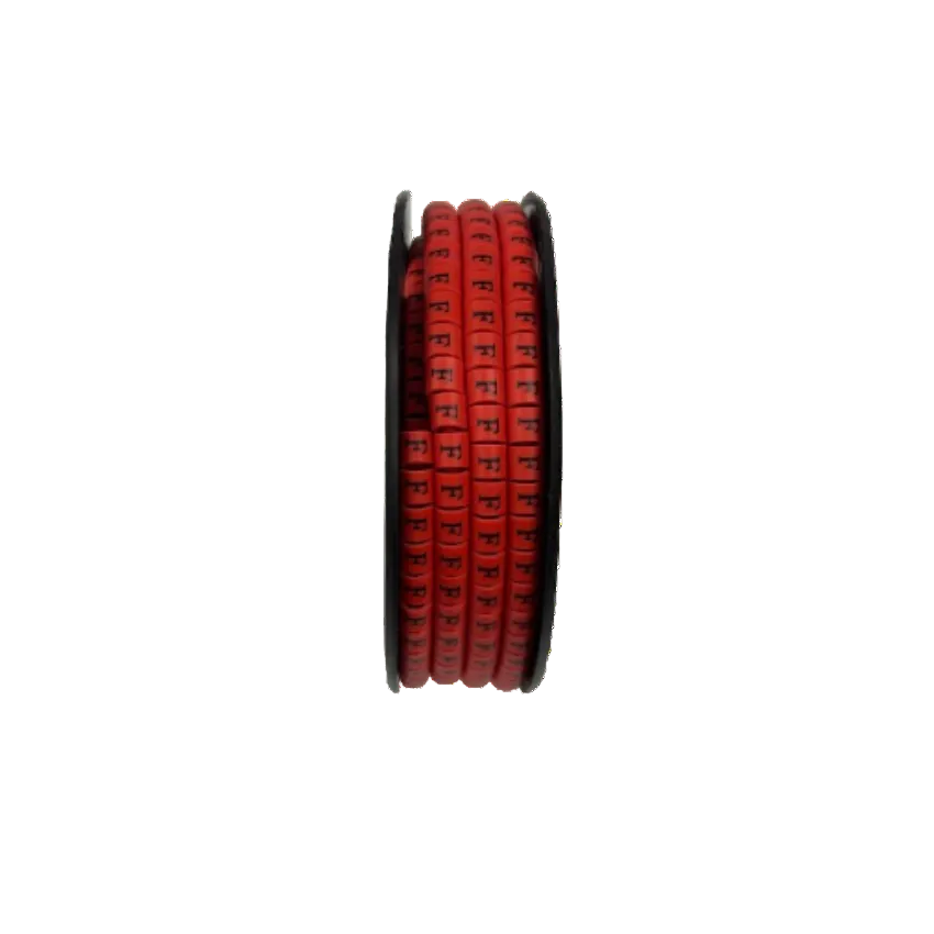 500pcs Cable Marker Red - F on a spool for organized cable management and labeling.