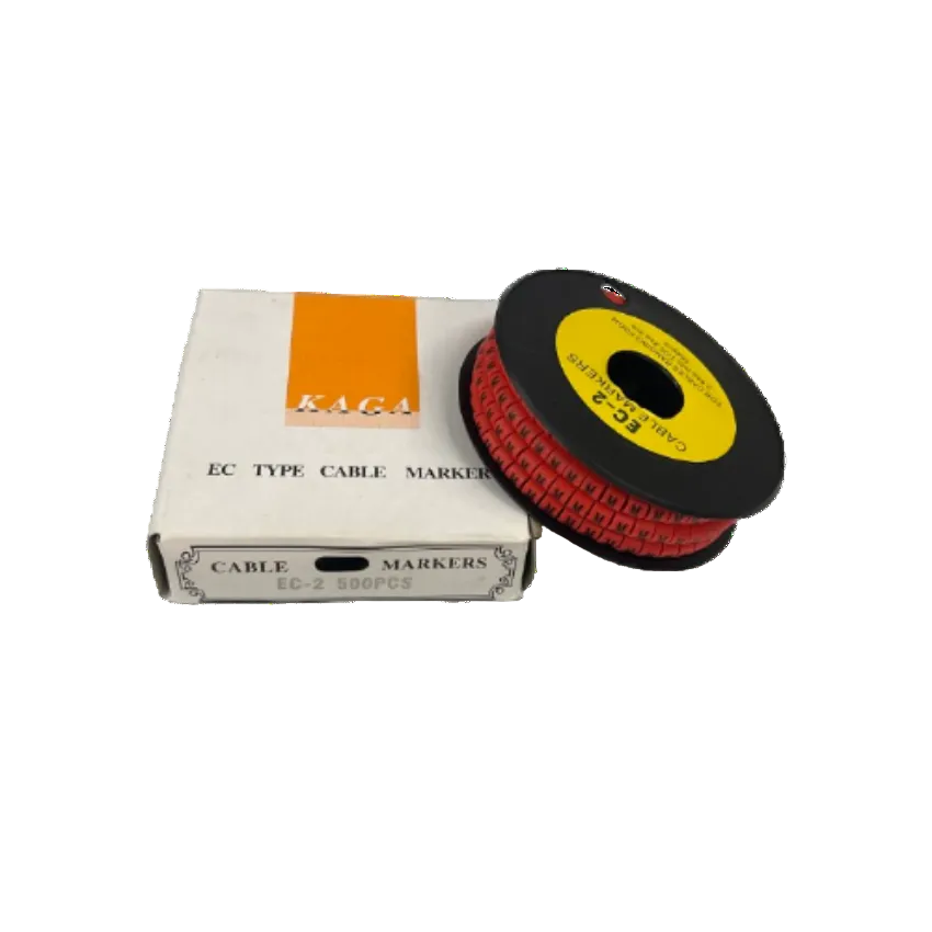 500pcs Cable Marker Red - M on spool with packaging for organized cable management solutions