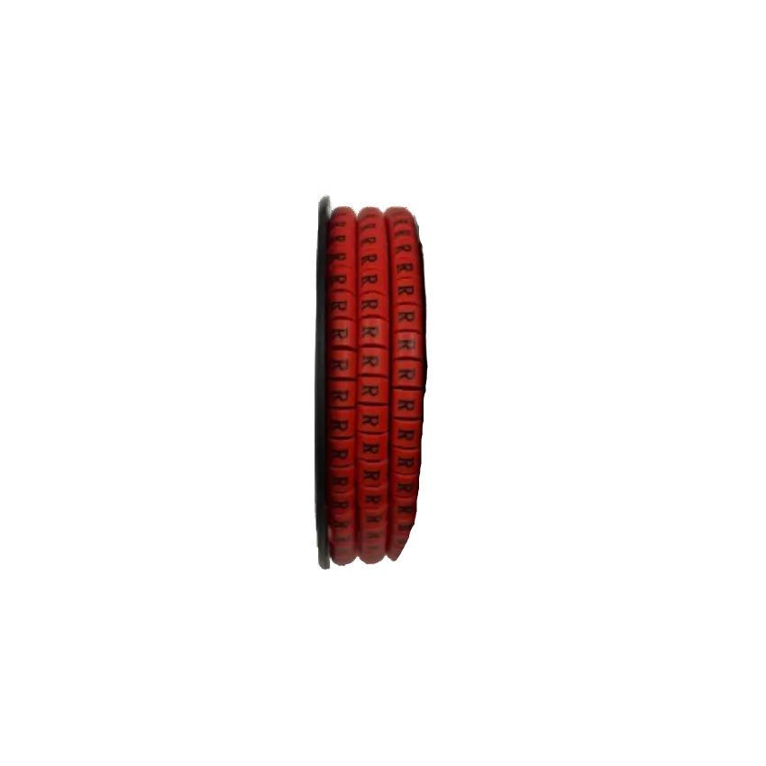 500pcs Cable Marker Red - R in a spool for organized cable management and labeling