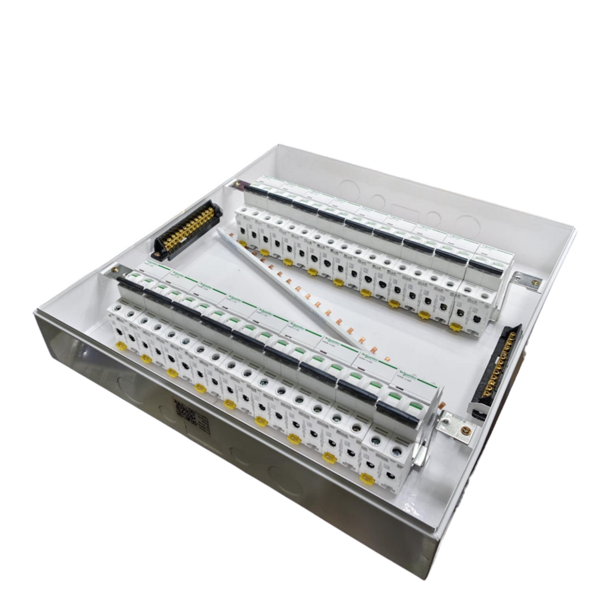 Schneider 50A 2 Pole Main Miniature 32 Ways electrical distribution board with circuit breakers