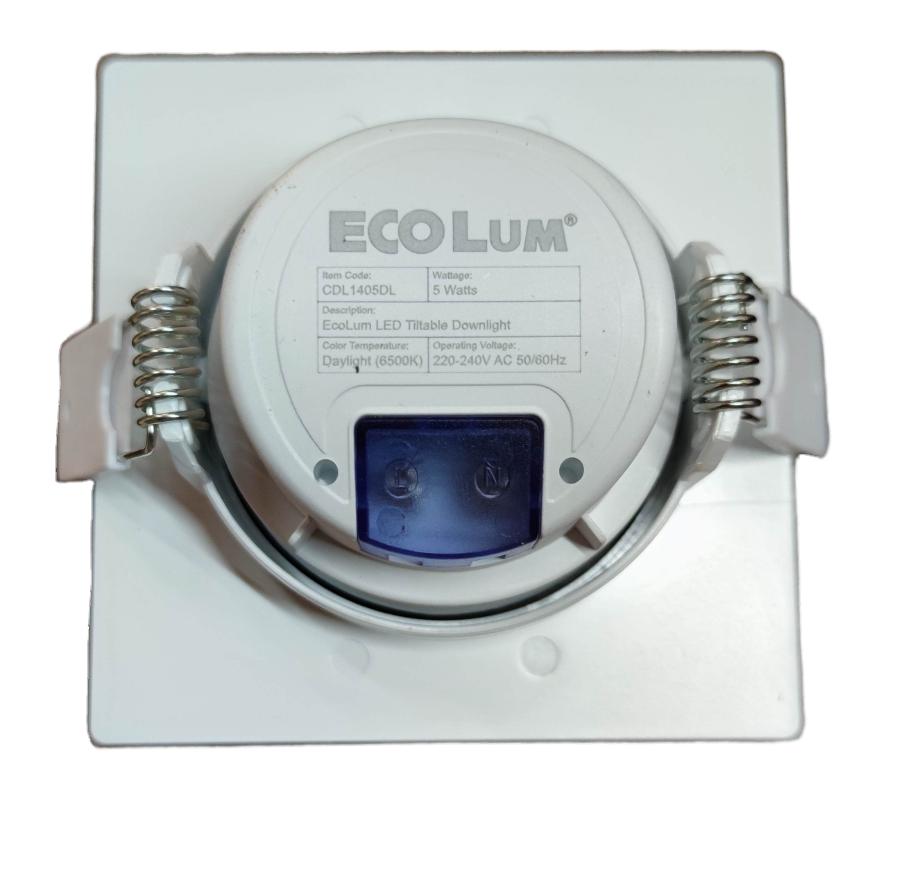Ecolum 5W LED Tiltable Recessed Downlight Daylight 6500K 220V 3.5 Inches