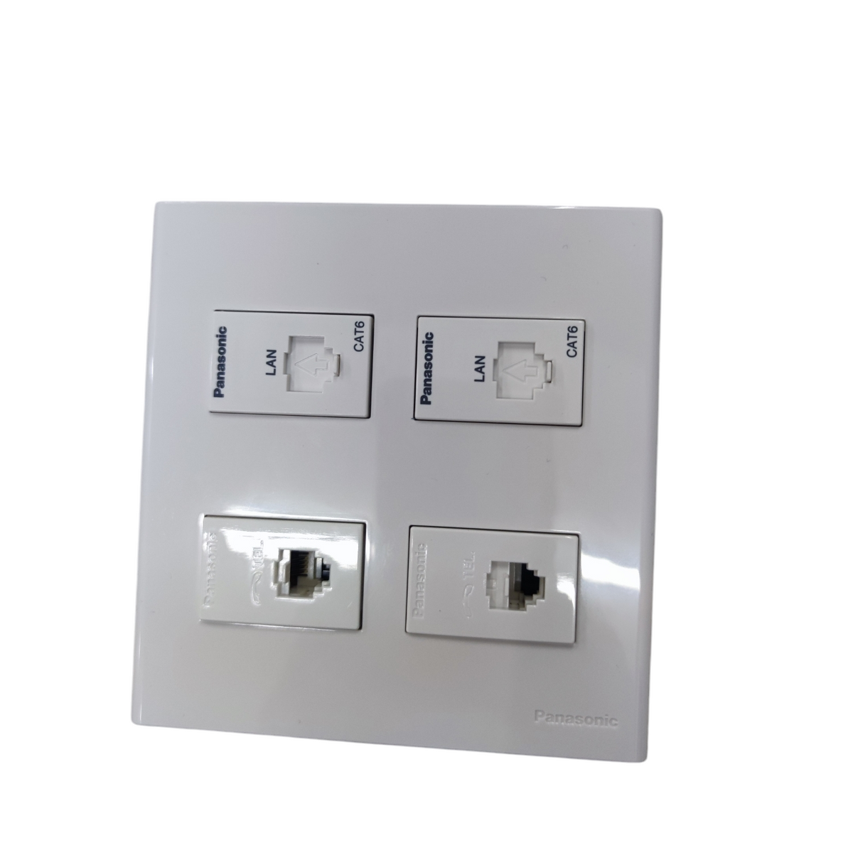 Panasonic 2 Gang CAT6 with 2 Gang Telephone Outlet Data with Voice and Utility Box WEG6804+(2XWEG24886)+(2XWEG2164)+Utility Box
