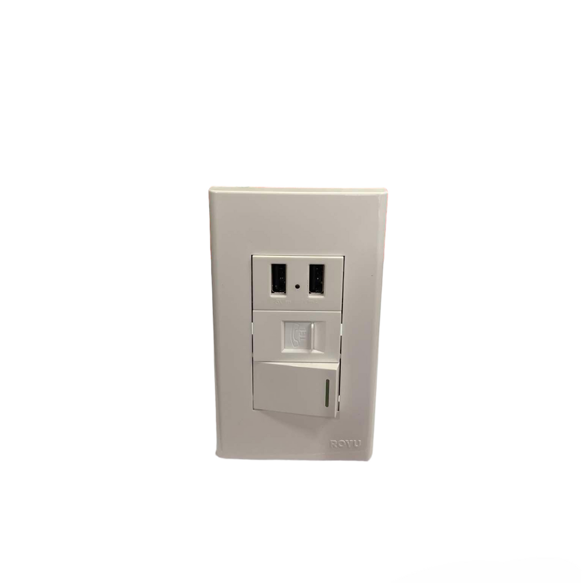 Royu 3 Gang 2 Port USB and Telephone Outlet and 1 Way Switch 10A 220V with Plate Cover