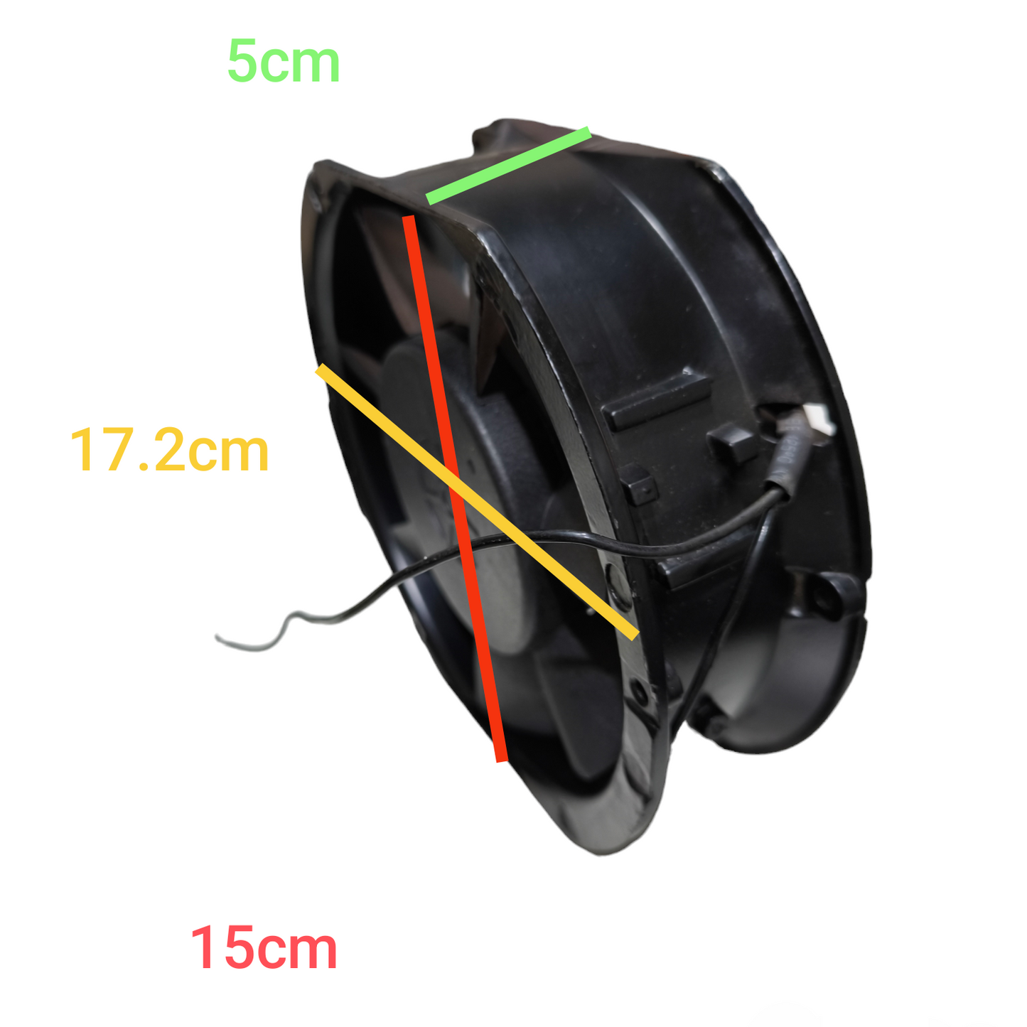 6 inch 220V exhaust fan from China with black plastic body and attached power cord