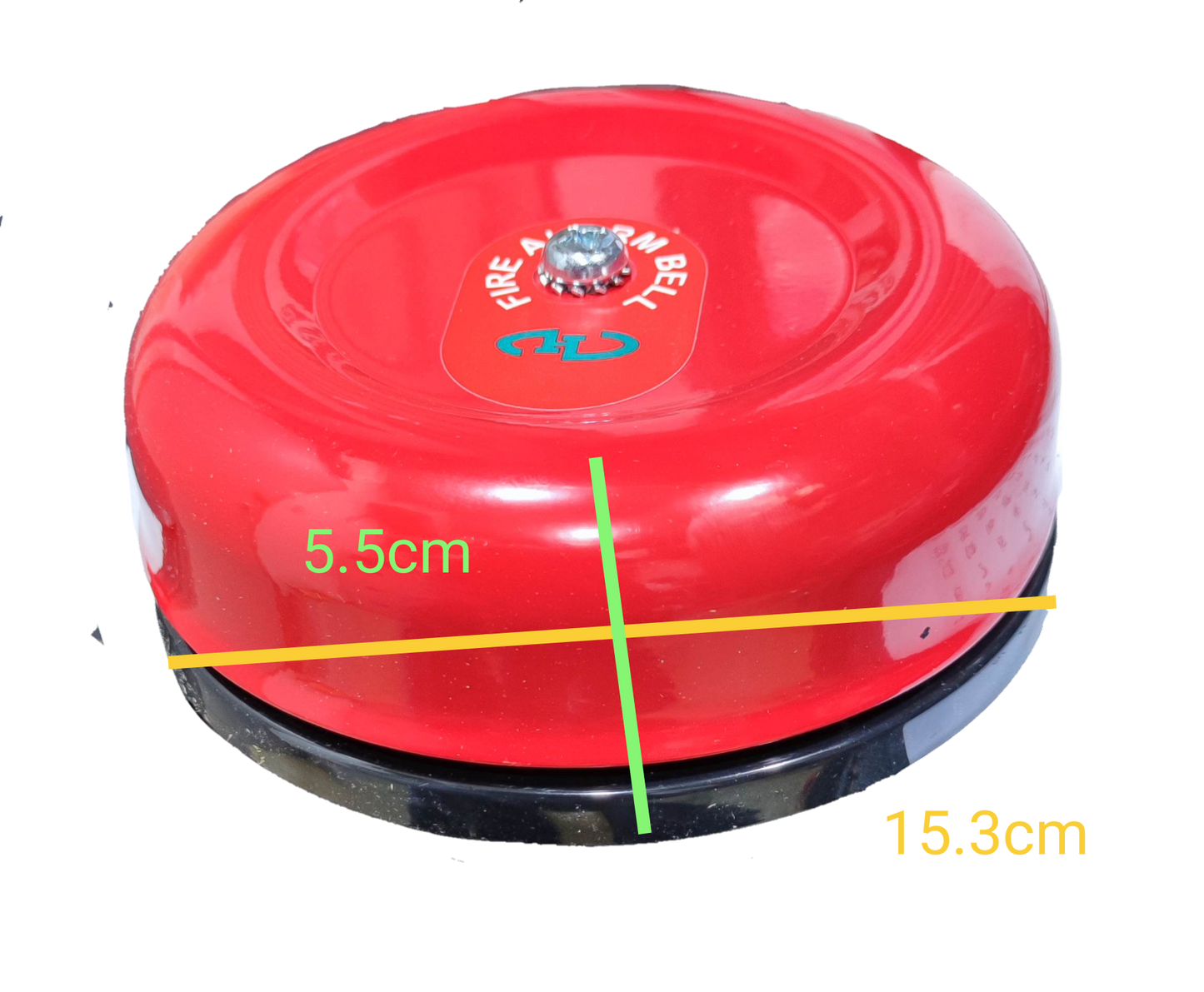Horing Lih 6 inch fire alarm bell 24V DC red round fire alarm with black base