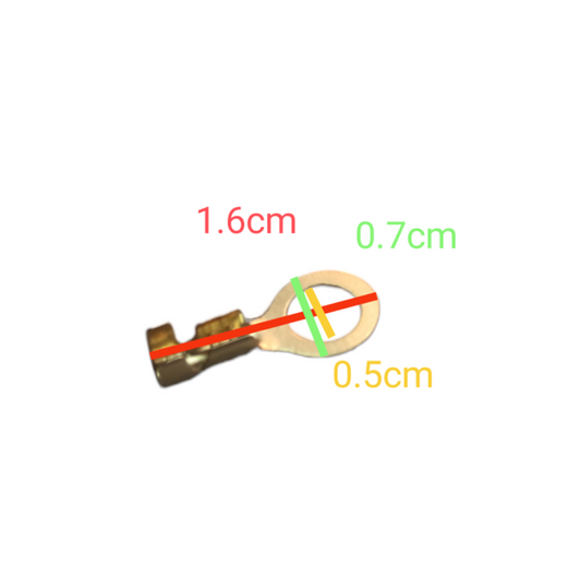 Ring Terminal 2.0mm wire 5mm Hole Size (10PCS) , Round Terminal 2.0mm