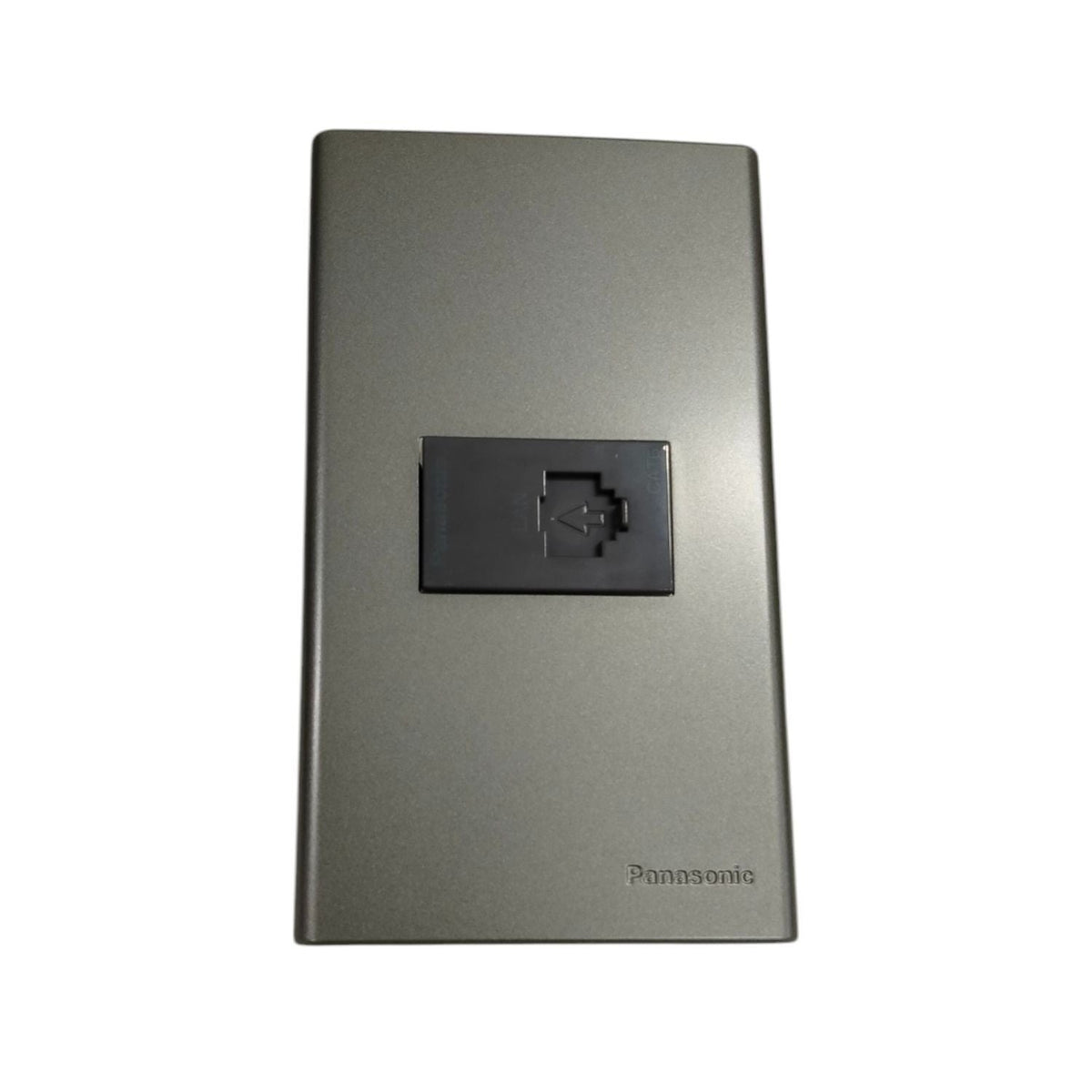 Panasonic 1 Gang CAT 6 Data Outlet, CAT6 Lan Outlet, RJ45 Outlet with Plate Cover Metallic Gray WEG6801MH-1/WEG24886H