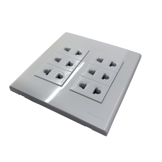 Panasonic 6 Gang Universal Outlet with Utility WEG6806+(6XWEG10919-5)+Utility