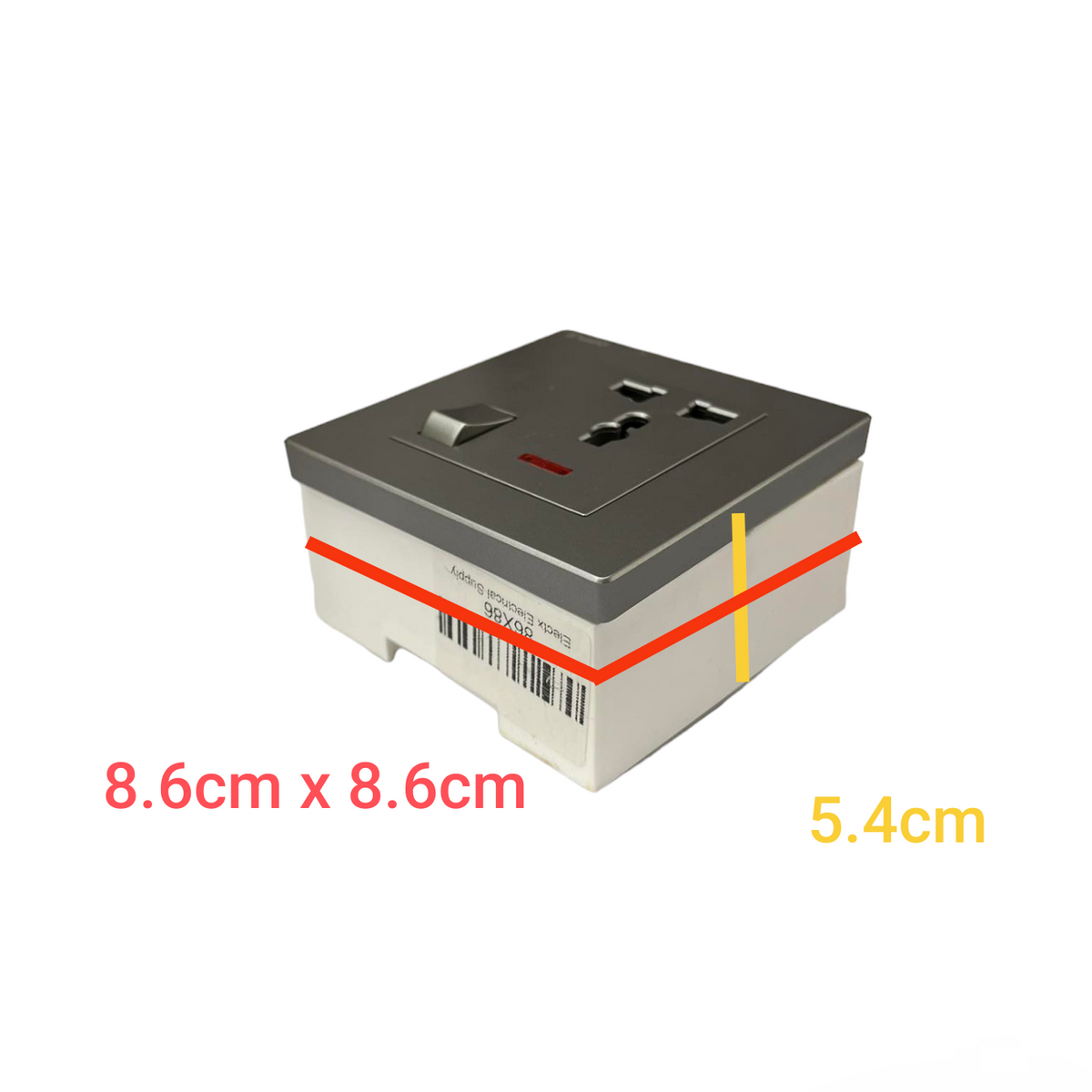 Opple Universal Outlet with Ground 16A 220V with Indicator and Switch Control and Utility Box Gray 16A 220V F021691A 86 x 86