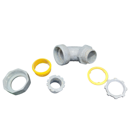 Liquid Tight Angle Connector, Liquid Tight Elbow Available in 1/2, 3/4, 1, 1 1/4, 1 1/2, 2, 2 1/2, 3" and 4"