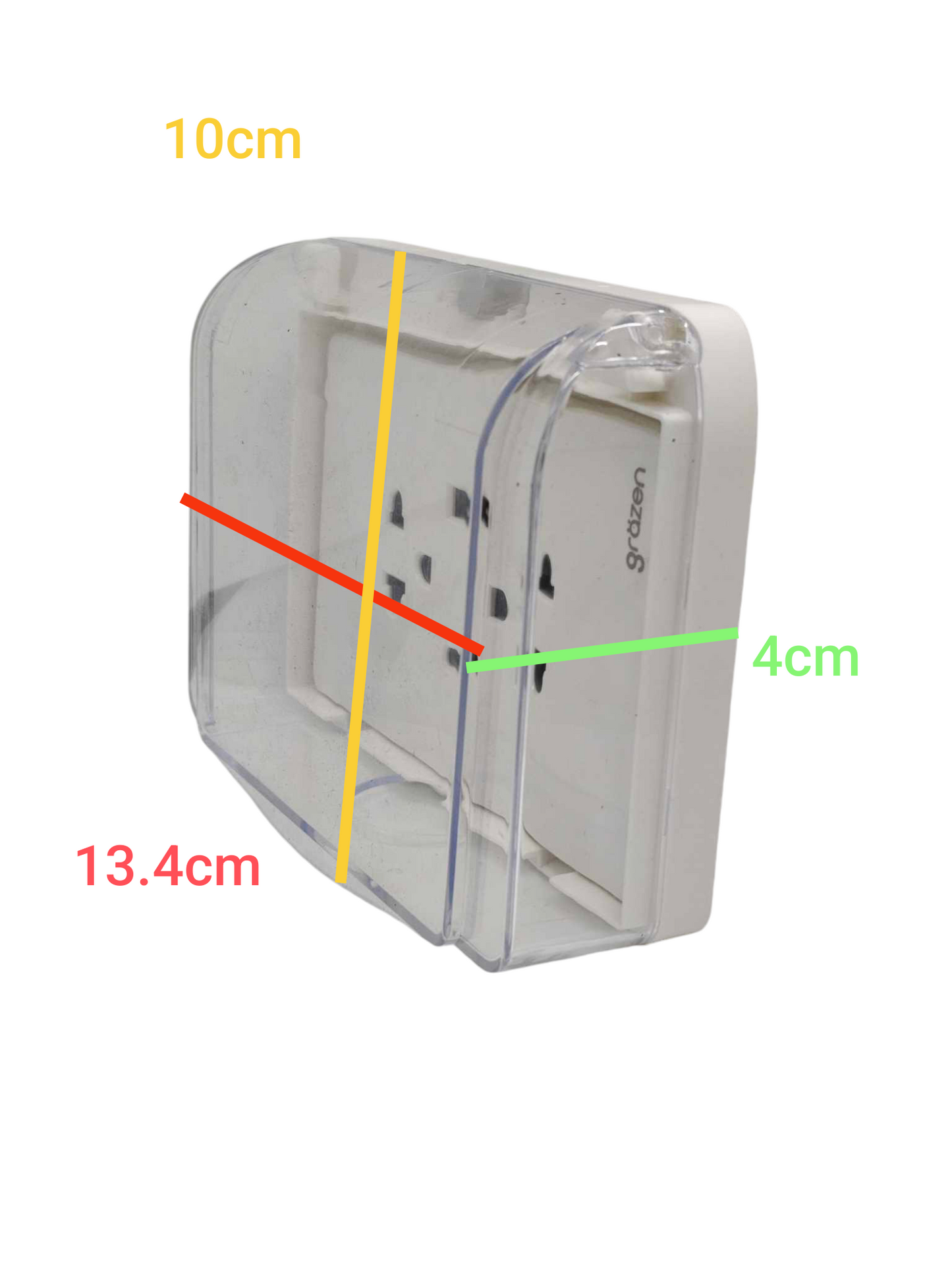 Grazen Weatherproof Plate Cover with Duplex Universal Outlet with Ground 16A 220V with USB-A and USB-C 2100mAh 5VDC