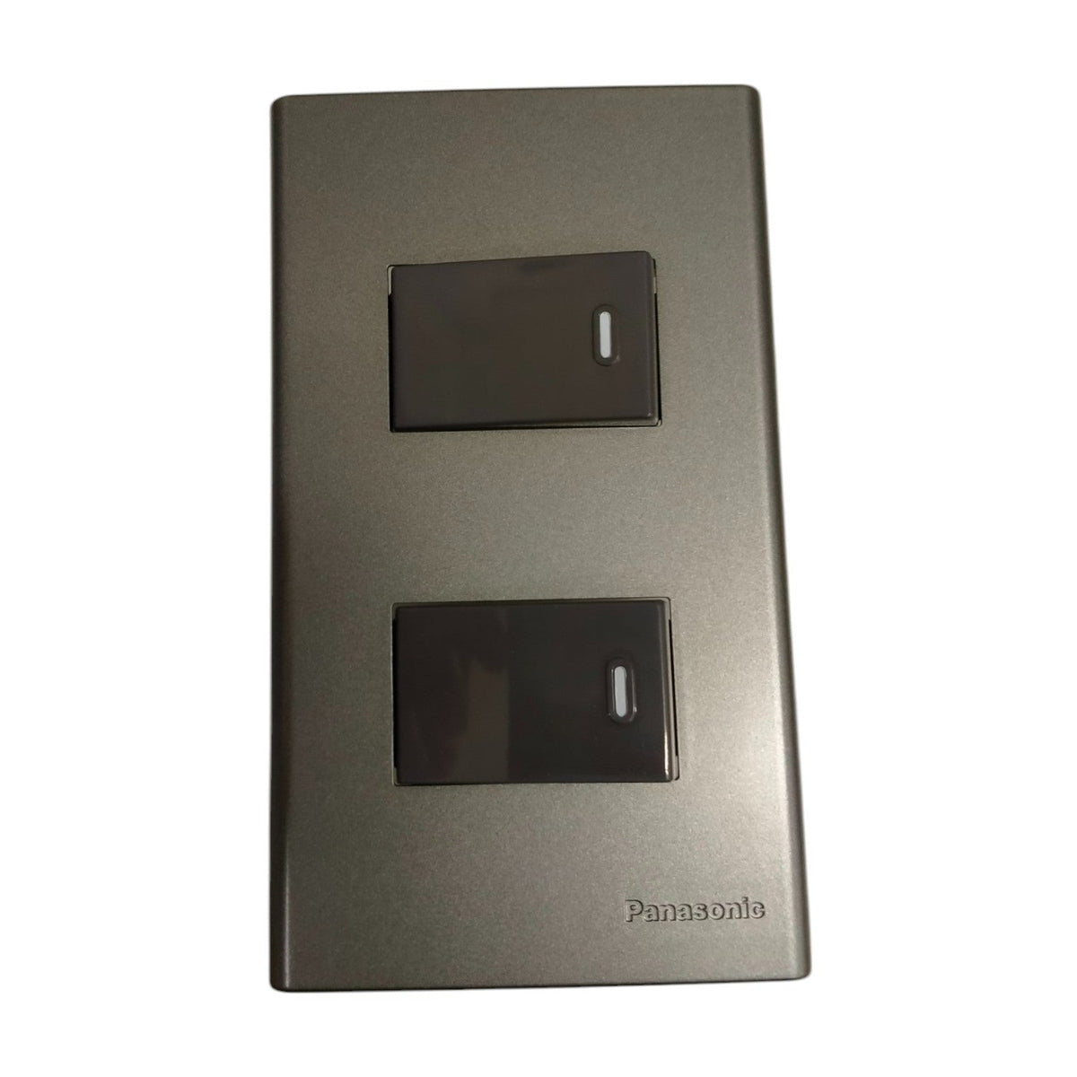 Panasonic 2 Gang 1 Way Switch 16A 250V with Plate Cover Metallic Gray WEG6802MH-1/2XWEG5001HK-5