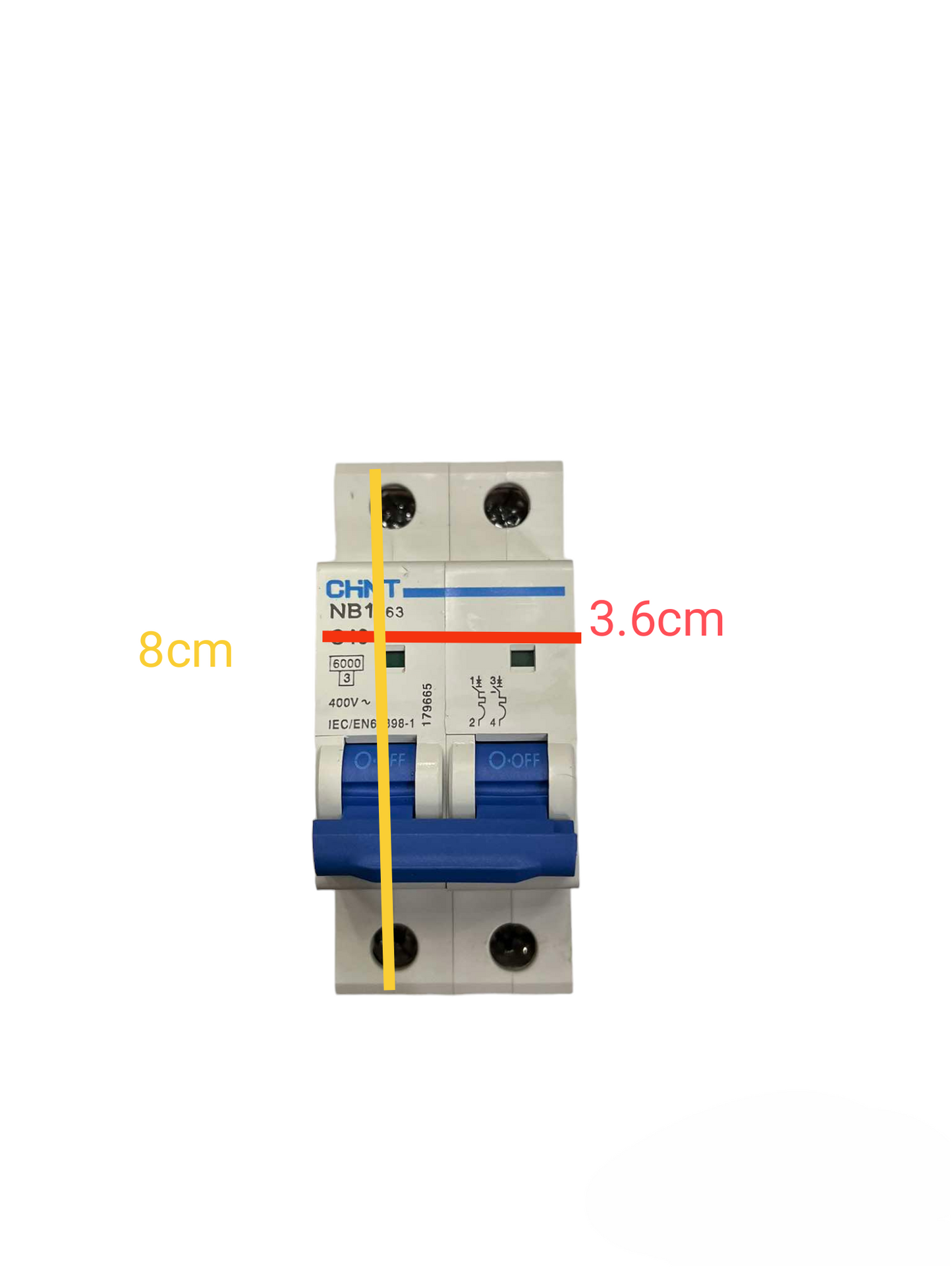 Chint 63A 2Pole 6KAIC 220V with indicator Miniature Circuit Breaker NB1-63 2P C63 6KADB