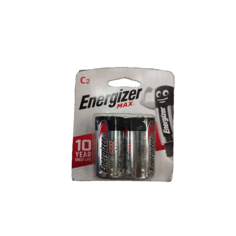 Energizer Size C Battery 1.5V Alkaline LR14 C BP2 Packs of 2