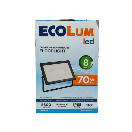 Ecolum 70W LED Flood Light 220V Daylight 6500K CFL3070DL