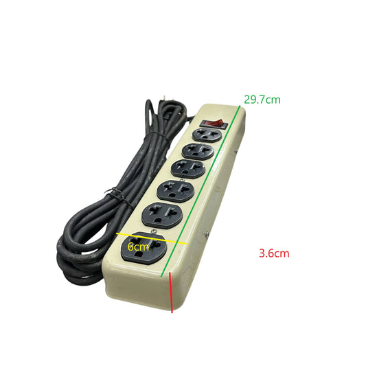 Filtro 6 Gang Universal Outlet with Switch 10A 220V