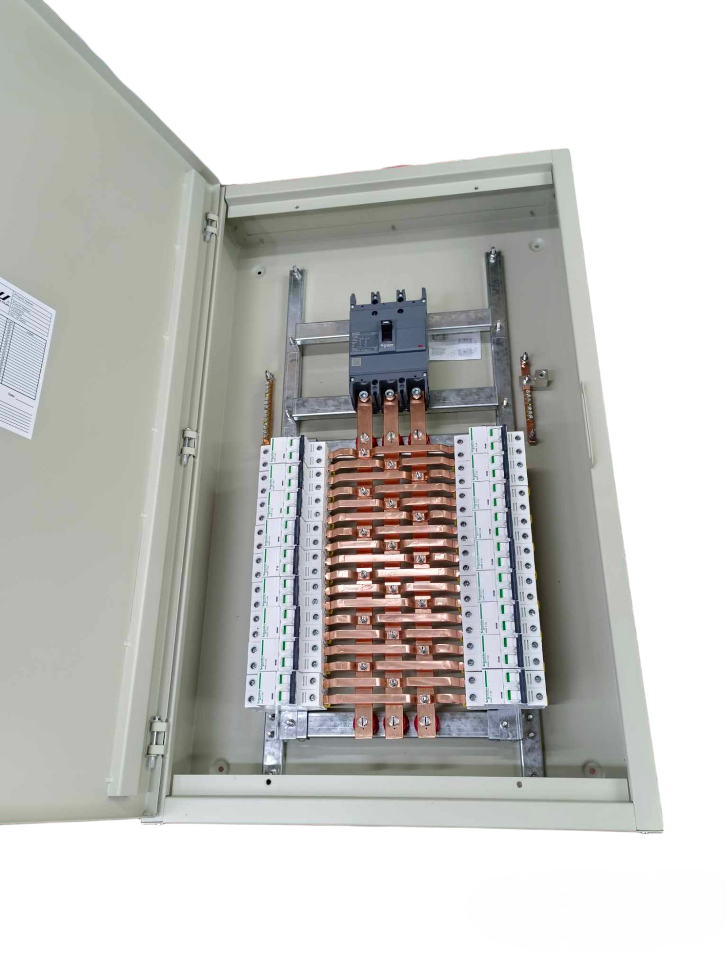 Panel Board for EZC250H 225A 25KAIC 3 Pole Main and 18 Branches 6KAIC 2 Pole Miniature ( Schneider), 3 Pole Main 2 Pole 18 Branches