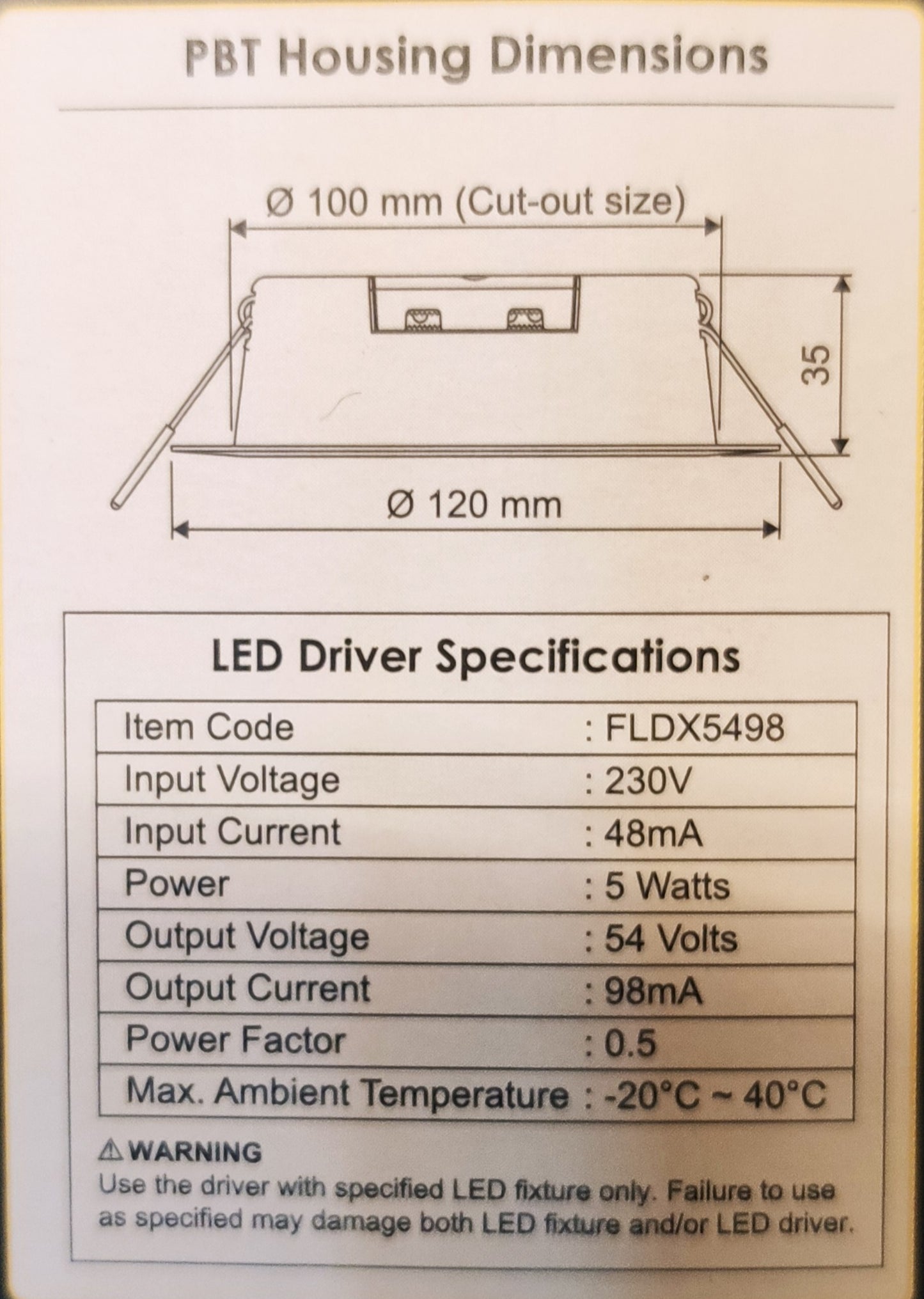 Firefly LED Downlight Pro Series IP44 Rating 220VAC 5W Daylight, FDL2505DL