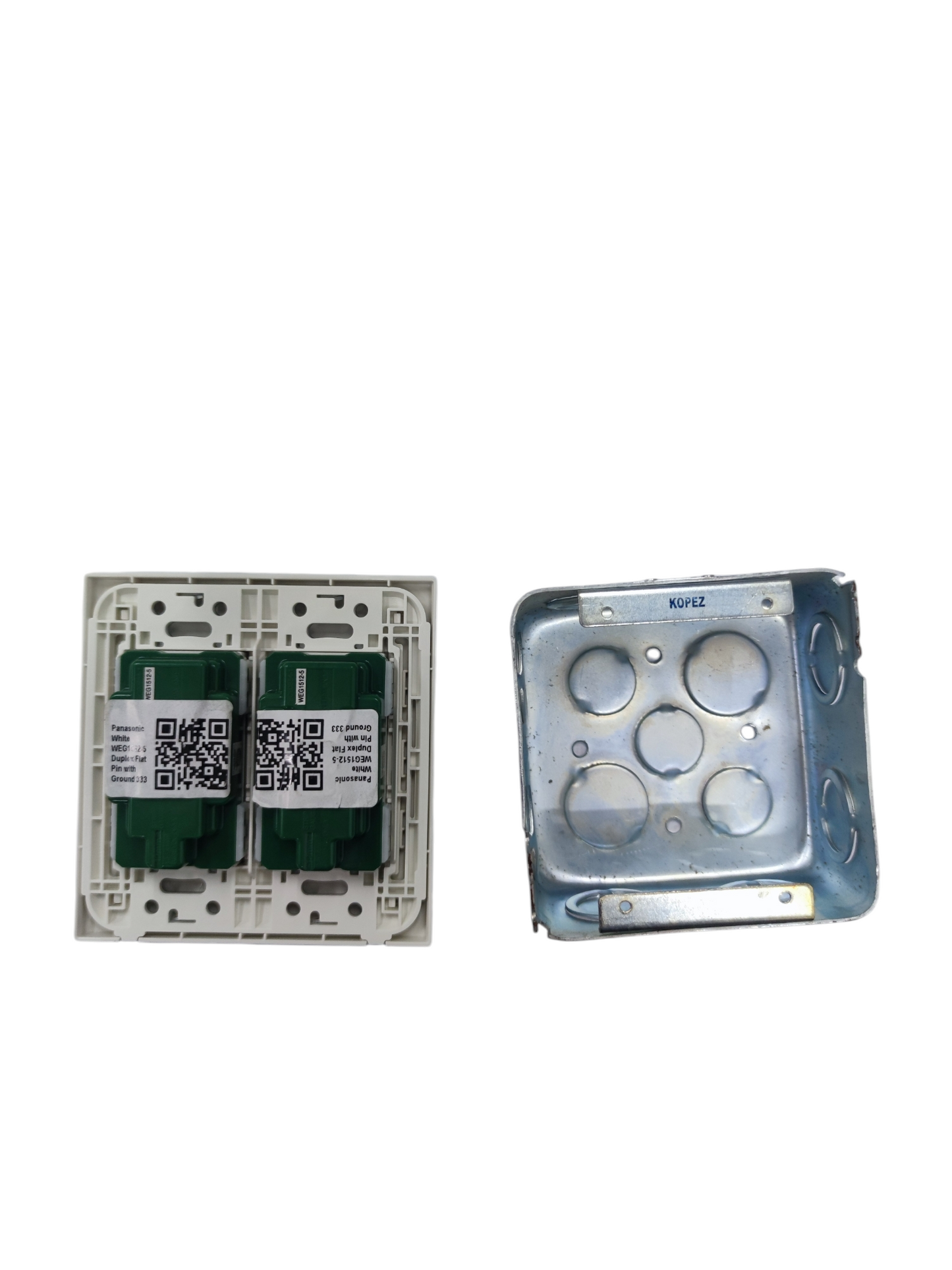 Panasonic 4 Gang Flat Pin Outlet with Ground 16A 220V WEG6806+(2XWEG1512-5)+Utility Box