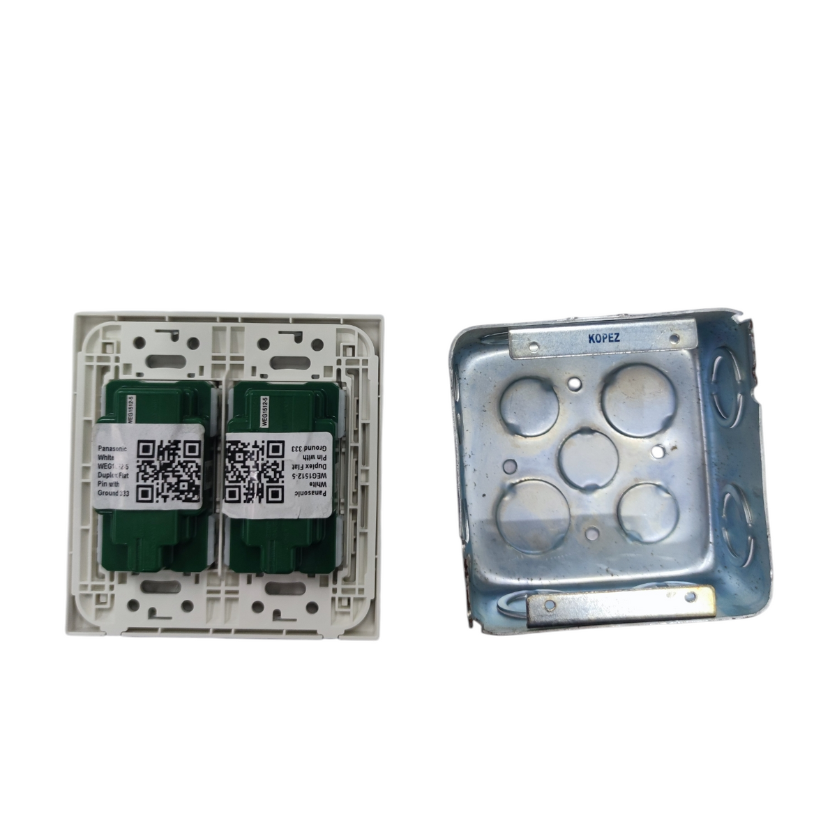 Panasonic 4 Gang Flat Pin Outlet with Ground 16A 220V WEG6806+(2XWEG1512-5)+Utility Box
