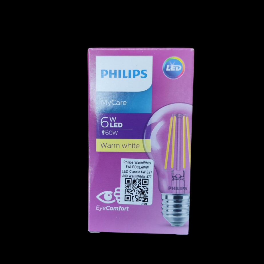Philips 6W LED Filament Bulb E27 220V Warm White