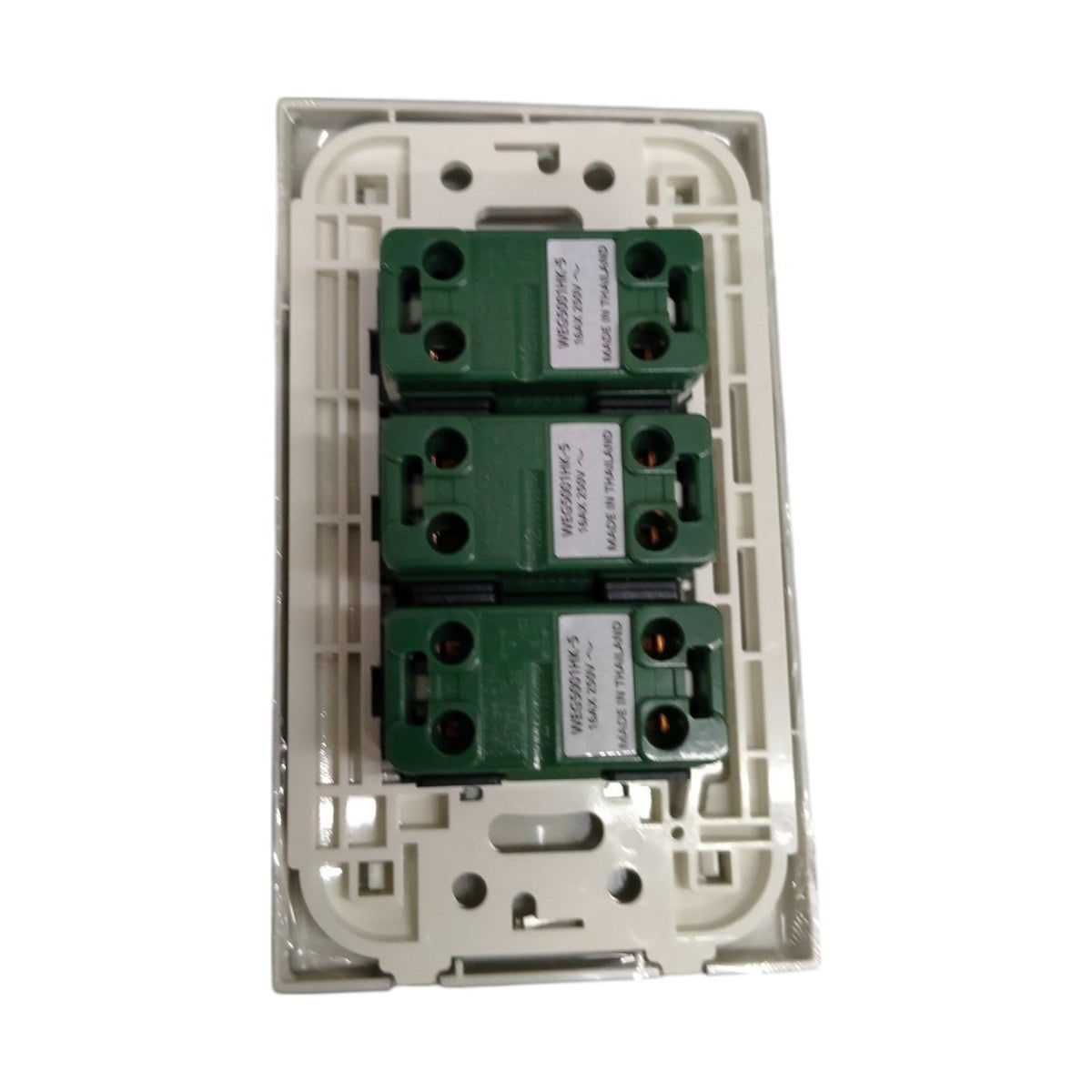 Panasonic 3 Gang 1 Way Switch 16A 250V with Plate Cover Metallic Gray WEG6803MH-1/3XWEG5001HK-5