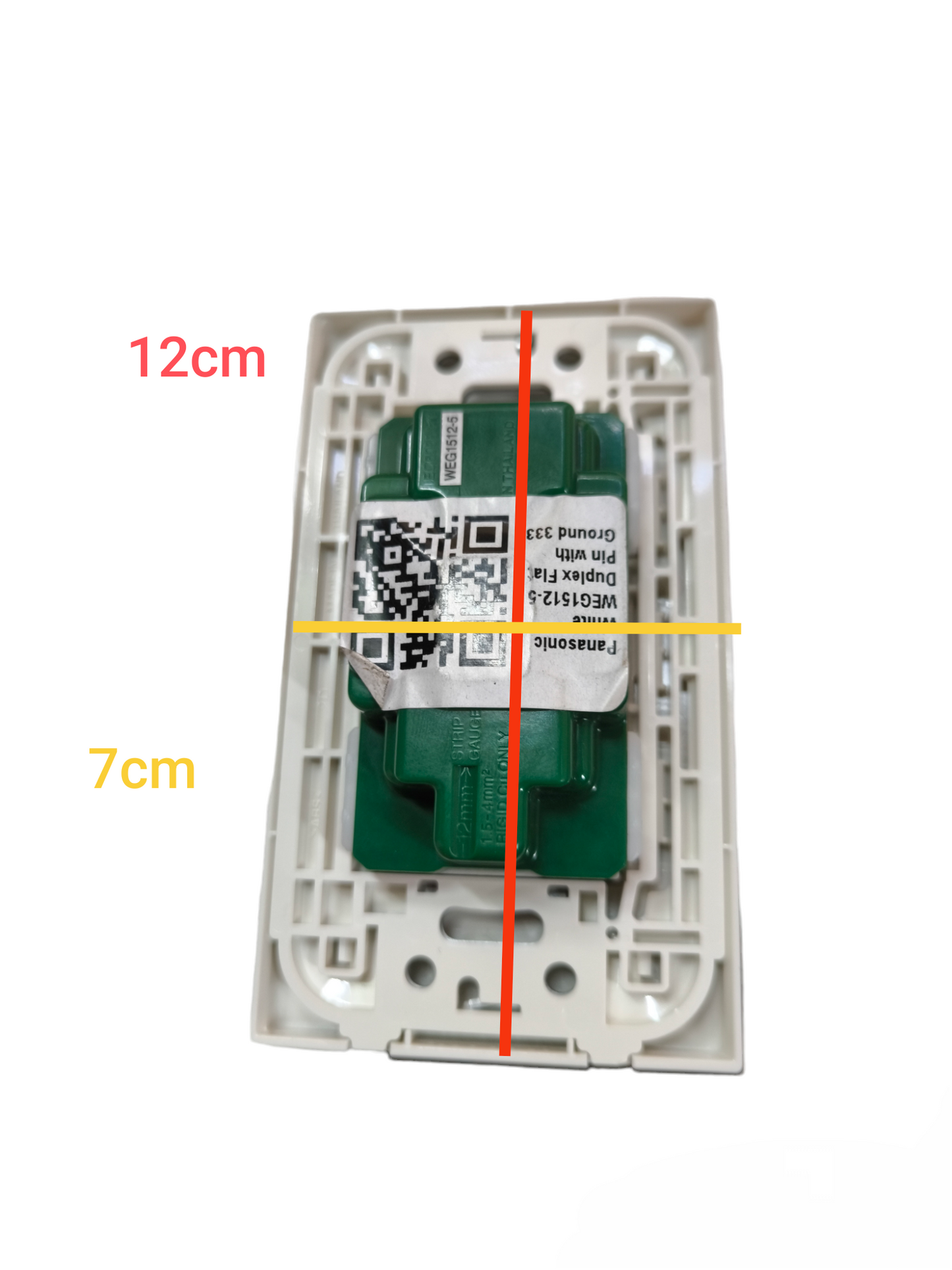 Panasonic Duplex Flat Pin Outlet with Ground 16A 250V with Plate Cover WEG1512-5/WEG6803W-1