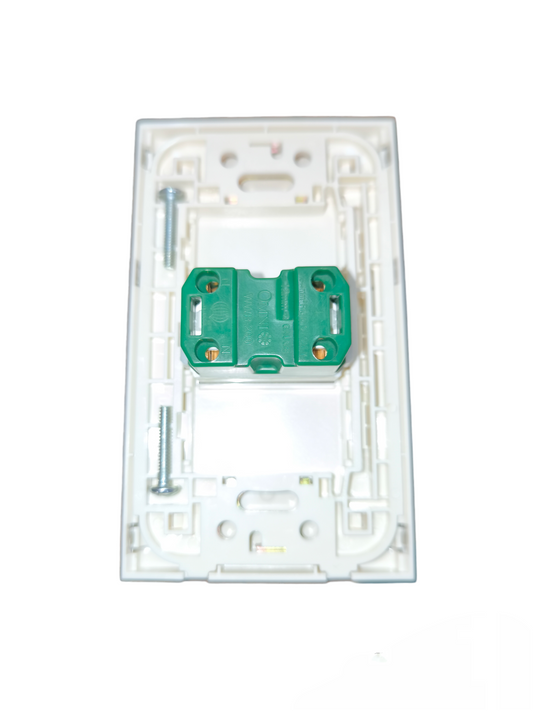 Omni 1 Gang Flat Pin Outlet 15A 250V with Stainless Plate Cover WWP-110S+WWR-200