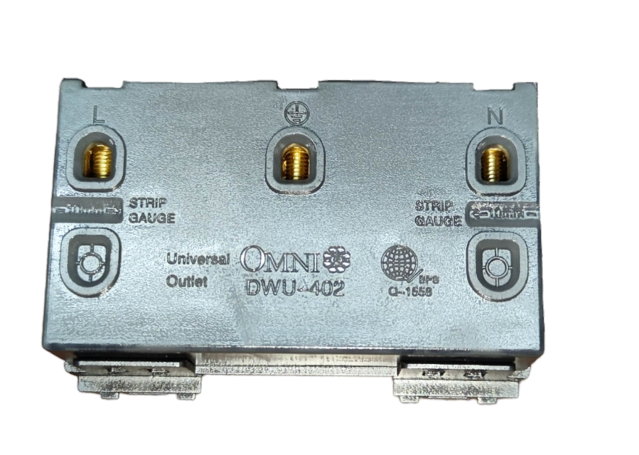 Omni Duplex Universal Outlet with Ground Designer Series Graphite 16A 250V DWU-402
