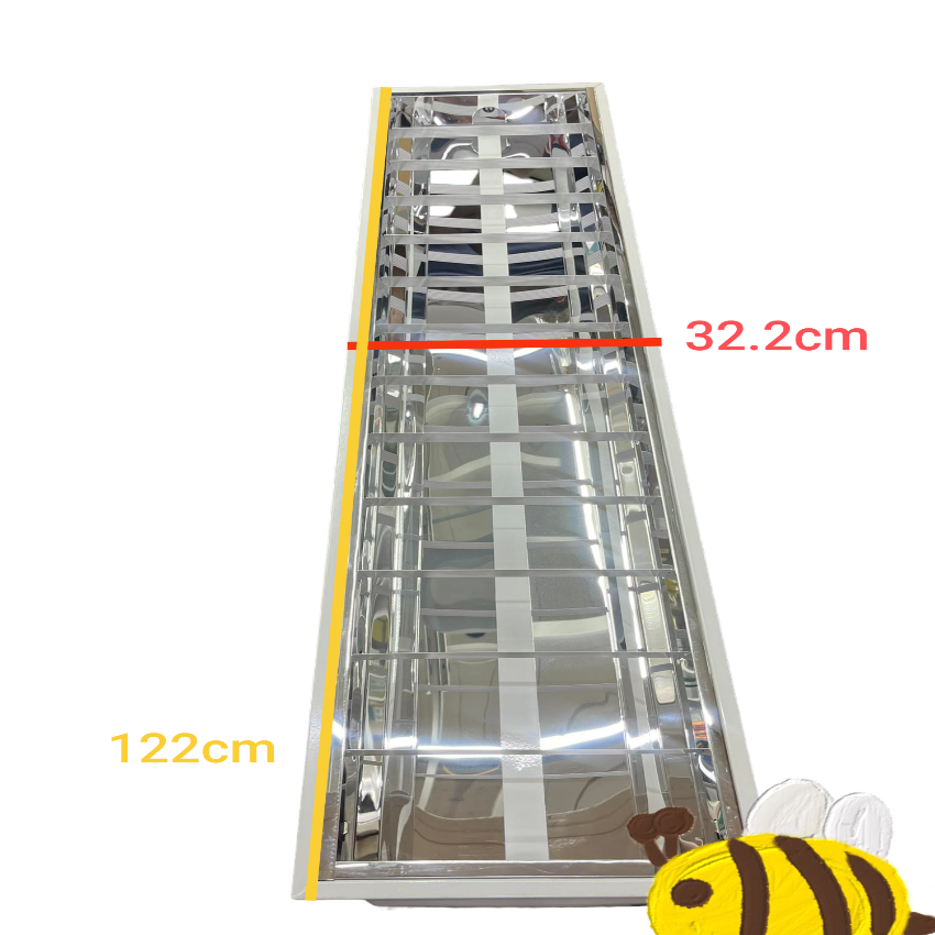 Ecolum 12x48" T8 Louver Recessed LED Fluorescent Fixture with Lamp Daylight 6500K 220V Troffer