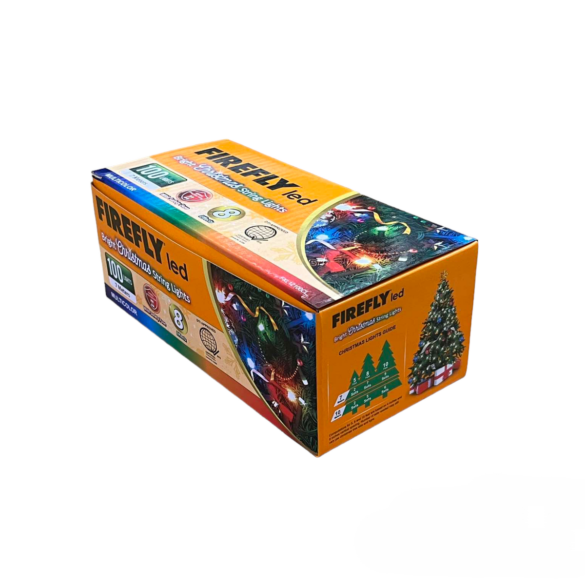 Firefly LED Christmas Light 100 LED Bulbs 7 Meters 7W 220V Multi Color 8 Effects Indoor Only Green Wire max 20 Connections FXL12100CL