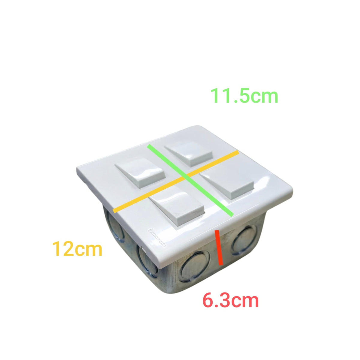 Panasonic 4 Gang 3 Way Switch 16A 250V with Series with Utility Box WEG6804+(4XWEG5002K-5)+Utility Box